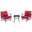 3 Piece Patio Rocking Chair Set with Coffee Table-Red
