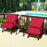 3 Piece Patio Rocking Chair Set with Coffee Table-Red