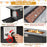 52 Inch Rattan Wicker Propane Fire Pit Table with Rain Cover and Lava Rock-Black