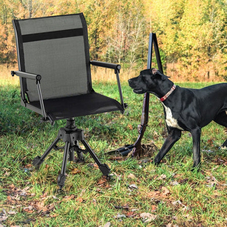 Folding Swivel Patio Chair with 4 Adjustable Leg