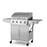 50000BTU 5-Burner Propane Gas Grill with Side Burner and 2 Prep Tables-Silver