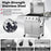 50000BTU 5-Burner Propane Gas Grill with Side Burner and 2 Prep Tables-Silver