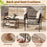 4 Pieces Patio Furniture Set PE Rattan Sofa Chairs with Loveseat-Beige