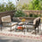 4 Pieces Patio Furniture Set PE Rattan Sofa Chairs with Loveseat-Beige
