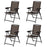 4 Pieces Folding Dining Chairs with Smooth Armrests and Sling Back