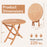 Outdoor Bistro Set with Slatted Seat and Tabletop for Backyard