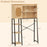 Over The Toilet Storage Cabinet with PE Rattan Door and Open Storage Shelves-Natural
