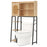 Over The Toilet Storage Cabinet with PE Rattan Door and Open Storage Shelves-Natural