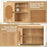 Over The Toilet Storage Cabinet with PE Rattan Door and Open Storage Shelves-Natural
