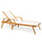Patio Chaise Lounge Chair with Armrests and Fabric Seat for Backyard-White