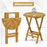 Patio Folding Side Table Teak Wood Round End Table with Slatted Tabletop and X-Shaped Frame