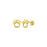 14K Gold Paw Print Stud Earrings with Screw Backs