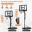 Portable Basketball Hoop with 4.6 to 10 Feet 10-Level Height Adjustable