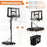 Portable Basketball Hoop with 4.6 to 10 Feet 10-Level Height Adjustable