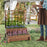 Raised Garden Bed with Trellis 2-tier Wood Planter Box with Drainage Holes-Rustic Brown
