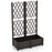 PE Rattan Raised Garden Bed with Trellis Planter Box for Climbing Plants-Brown
