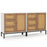 Rattan Sideboard Buffet Cabinet with 1 Door and 3 Drawers-White