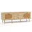 Rattan TV Stand for 65-Inch TV with Drawers and Solid Wood Legs-Natural