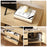 Rattan TV Stand for 65-Inch TV with Drawers and Solid Wood Legs-Natural