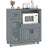 Rolling Kitchen Island with Wheels Drawer and Glass Door Cabinet-Gray