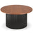 Round Coffee Table with Solid Wood Frame and Wooden Top-Walnut