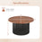 Round Coffee Table with Solid Wood Frame and Wooden Top-Walnut