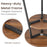 2-Tier Round End Table Set of 2 with Open Shelf and Triangular Metal Frame-Walnut