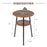 2-Tier Round End Table Set of 2 with Open Shelf and Triangular Metal Frame-Walnut