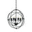 20 Inch 5 Lights Metal Chandelier with Pivoting Interlocking Rings