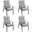 4 Patio Dining Stackable Chairs Set with High-Back Cushions