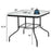 35 Inch Patio Dining Square Tempered Glass Table with Umbrella Hole