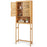 Bamboo Over The Toilet Storage Cabinet Bathroom with Adjustable Shelf-Natural