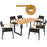 Patented 7 Pieces Outdoor Dining Set with Large Acacia Wood Table Top