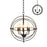 20 Inch 5 Lights Metal Chandelier with Pivoting Interlocking Rings
