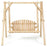 Outdoor Wooden Porch Bench Swing Chair with Rustic Curved Back