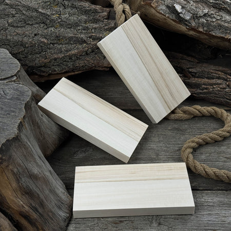 Set of 3 Flat Linden Wood Carving Blanks