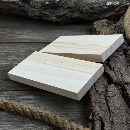 Set of 3 Flat Linden Wood Carving Blanks