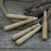 Set of 5 Ash Wood Handles for Chisels and Gouges with Aluminum Rings