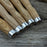 Set of 5 Ash Wood Handles for Chisels and Gouges with Aluminum Rings