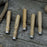 Set of 5 Ash Wood Handles for Chisels and Gouges with Aluminum Rings
