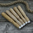 Set of 5 Ash Wood Handles for Chisels and Gouges with Aluminum Rings