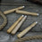 Set of 5 Ash Wood Handles for Chisels and Gouges with Aluminum Rings