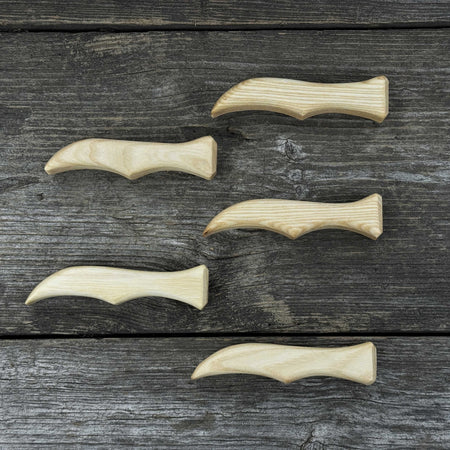 Set of 5 Ash Wood Knife Handles