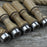 Set of 5 Ash Wood Tool Handles with Aluminum Rings