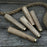 Set of 5 Tapered Ash Wood Handles with Brass Rings