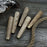 Set of 5 Tapered Ash Wood Handles with Brass Rings