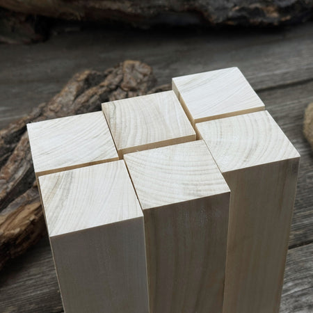 Set of 6 Large Linden Wood Carving Blanks