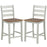 Set of 2 Counter Bar Stool with Inclined Backrest and Footrest-Gray