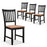 Set of 4 Dining Chair Spindle Back Wooden Legs