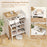 2-Door Shoe Rack Organizer with Drawer and 6 Removable Shelves-White